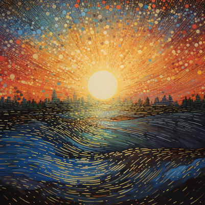 Colorful Art Sunset And Sea