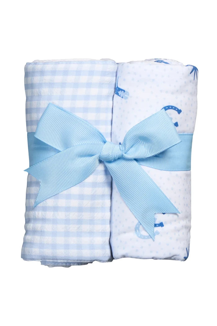 Cowboy Set of Two Burps, Blue by 3 Martha's