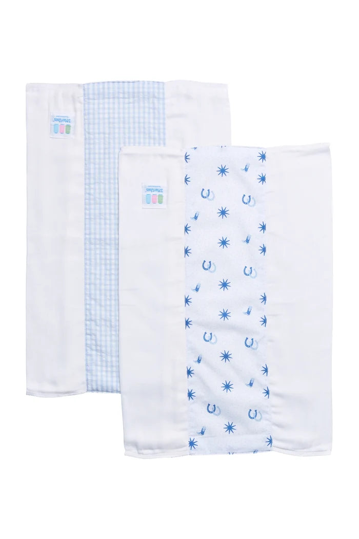 Cowboy Set of Two Burps, Blue by 3 Martha's