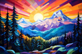 Crisp And Colorful Mountain Range