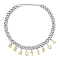 Cuba Jewelry Diamond Initial Name Necklace Silver Quillingx