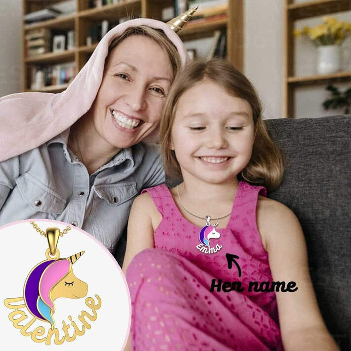 Birthday Gift for girl Custom Unicorn Name Necklace Necklace for girl MelodyNecklace