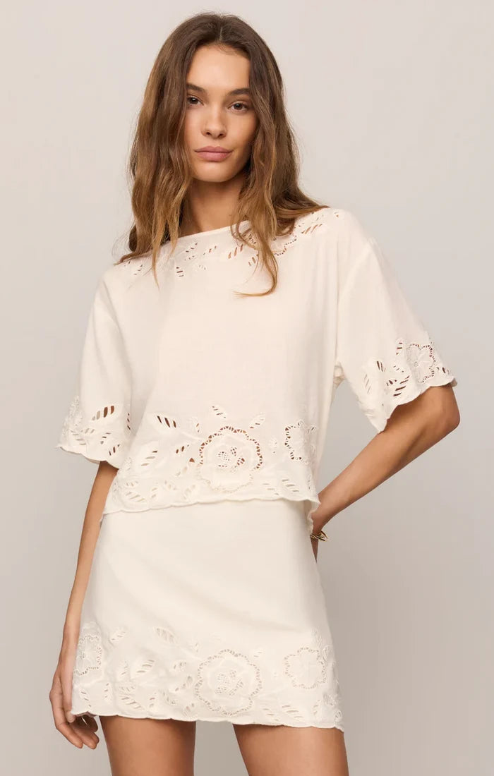 Daya Embroidered Linen Top by Z Supply