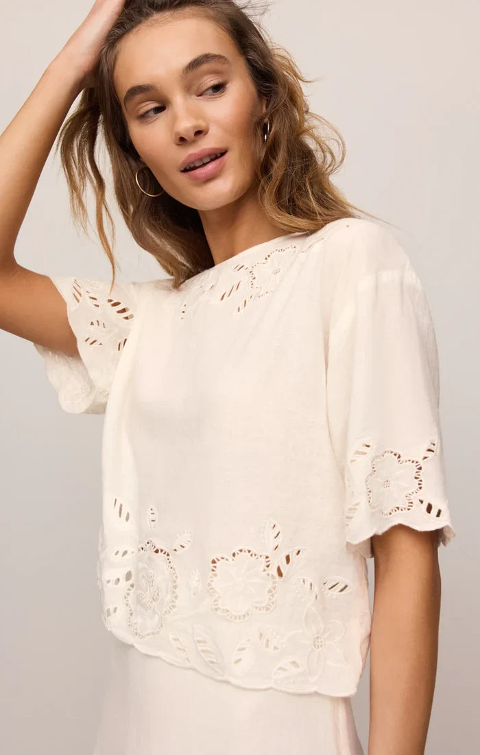Daya Embroidered Linen Top by Z Supply