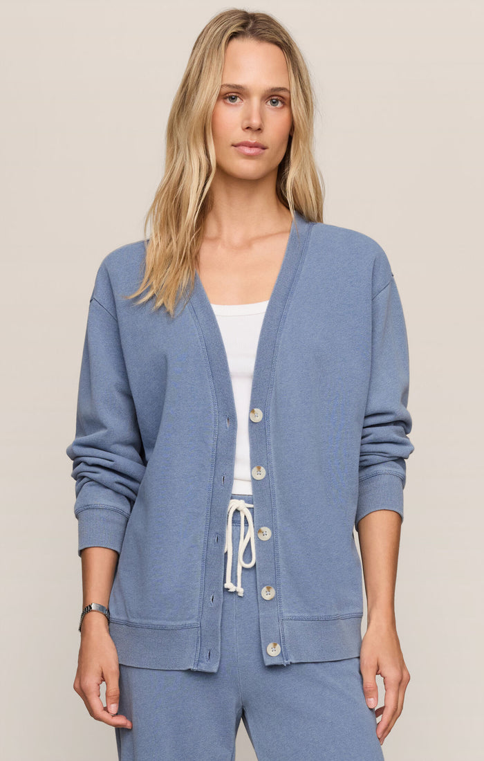 Dazed End Knit Denim Cardigan - Santorini Indigo by Z Supply