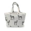 Donkey Icon Linen/Black Quilted Handbag