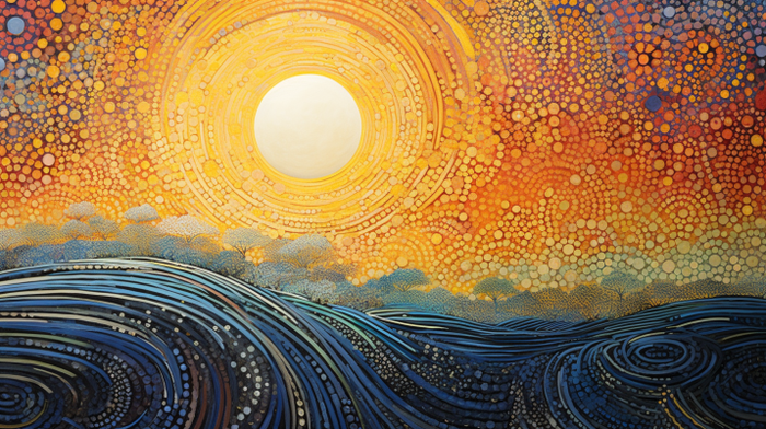 Dreamy Bright Sun And Waves