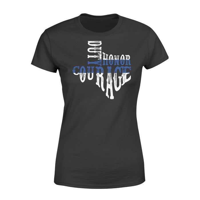 Apparel XS / Black Duty Honor Courage Inside State - Texas - Shirt - Standard Women's T-shirt
