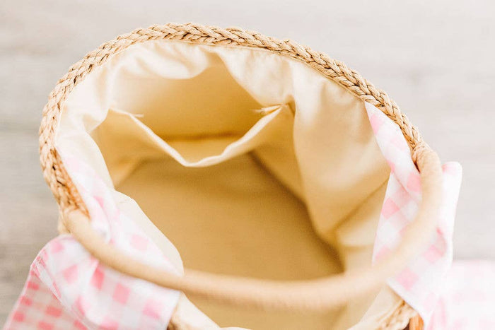 Easter Basket with Gingham Bunny Ears