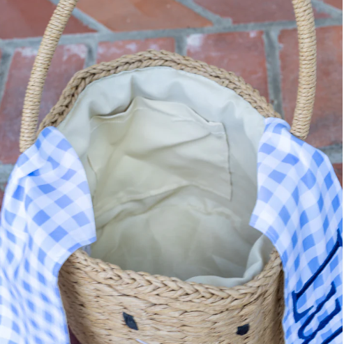 Easter Basket with Gingham Bunny Ears