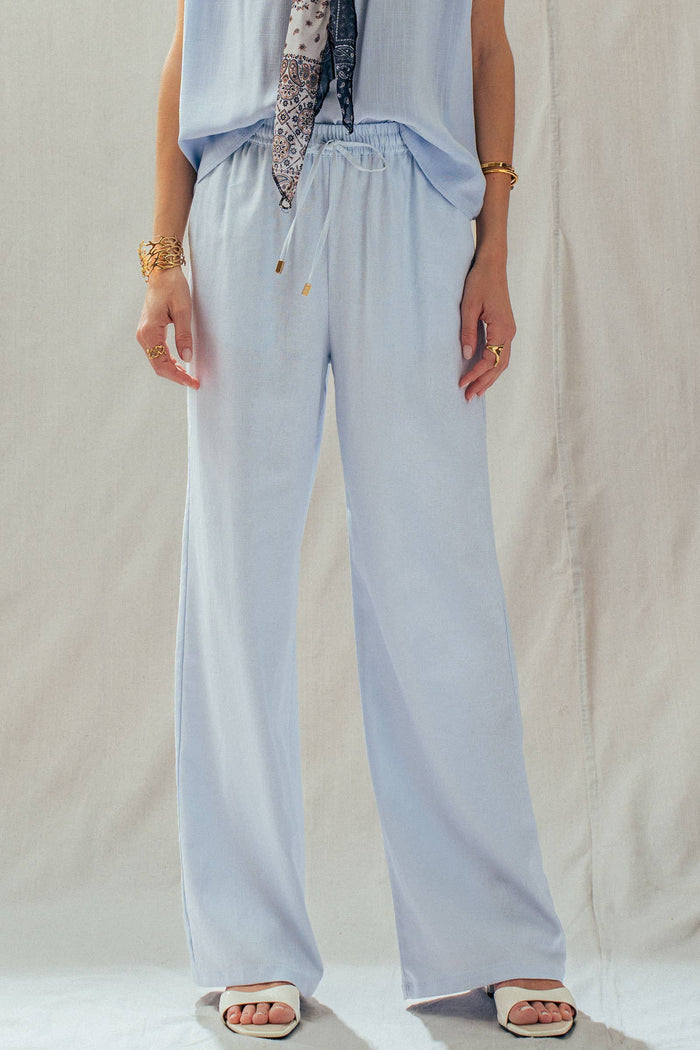 Elodie Linen Blend Wide Leg Pants