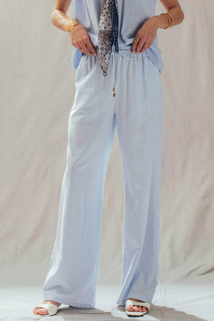 Elodie Linen Blend Wide Leg Pants