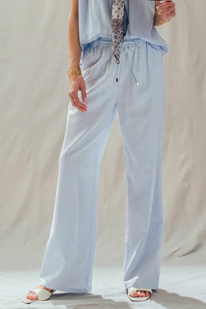 Elodie Linen Blend Wide Leg Pants