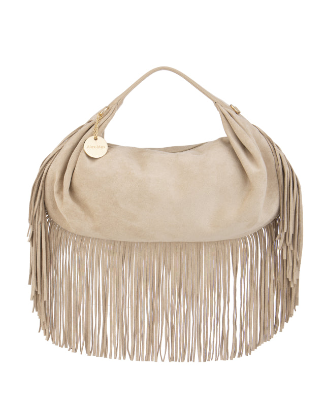 Esmeralda Fringed Faux Suede Bag