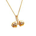 Father's Day Gift DAD Dumbbell Necklace With Personalized Name Charms