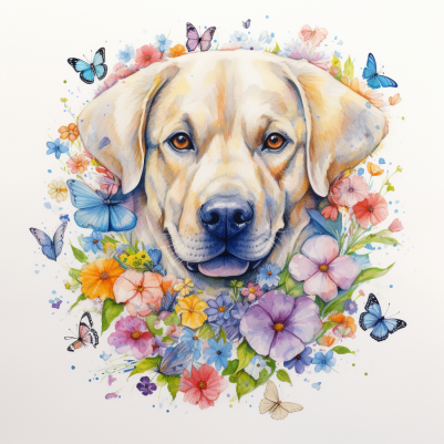 Featuring Dog And Flowers