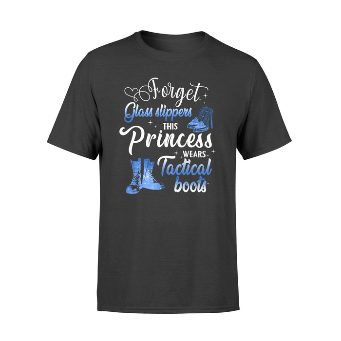 Apparel S / Black Female Police Officer - Forget Glasses Slippers - Wear Tactical Boots - Standard T-shirt