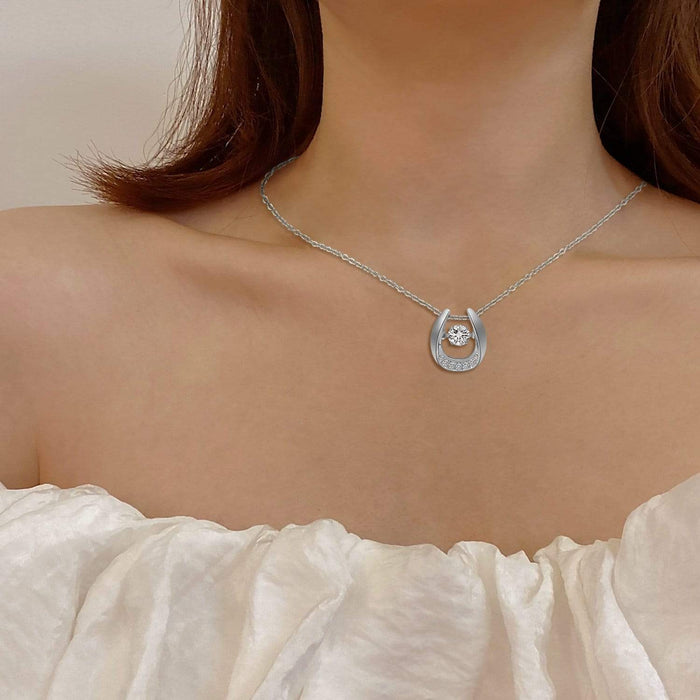 Flexible Beating Heart Diamond Necklace Sparkling Necklace MelodyNecklace