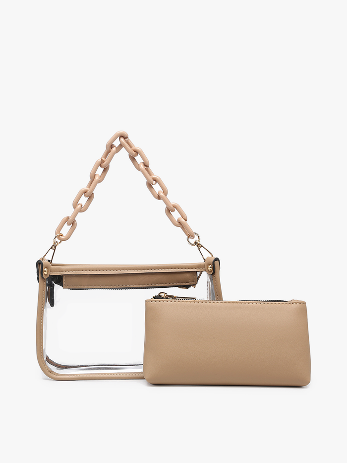 Game Day Jen & Co Clear Crossbody w/ Chain (Color Options Available)