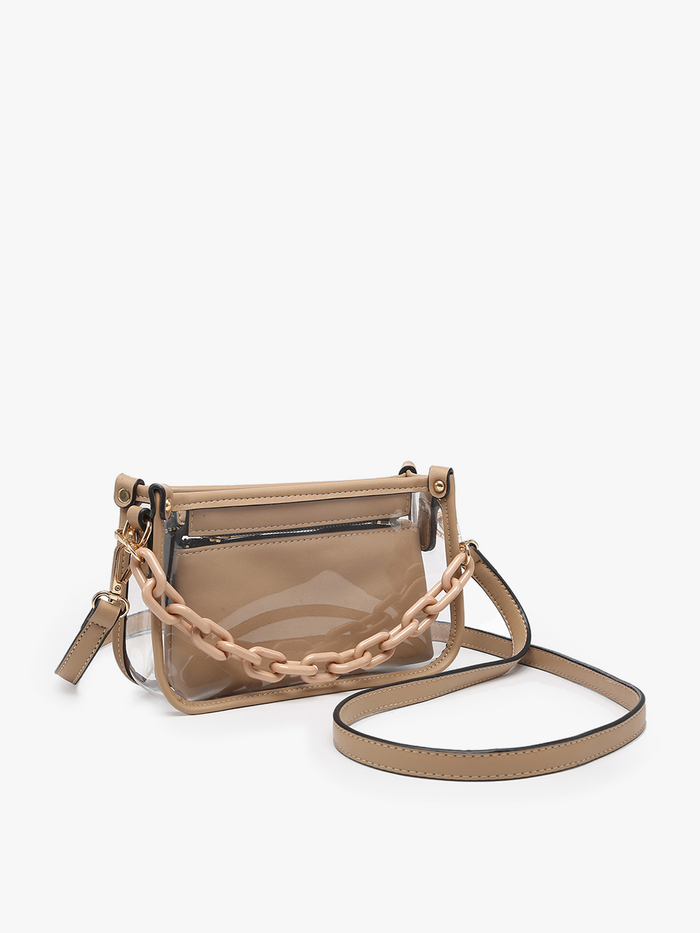 Game Day Jen & Co Clear Crossbody w/ Chain (Color Options Available)