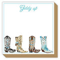 Giddy Up Western Boots with Turquoise Border Luxe Notepad