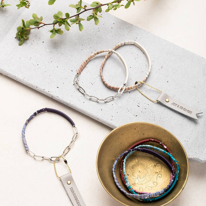 Good Karma Ombre Bracelet - Gratitude Mulberry/Silver