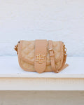 Griffin Crossbody Bag Woven Tan