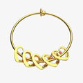 Christmas Gift Heart Charm Bangle with Personalized Birthstones and Names Gold Bracelet For Woman GG