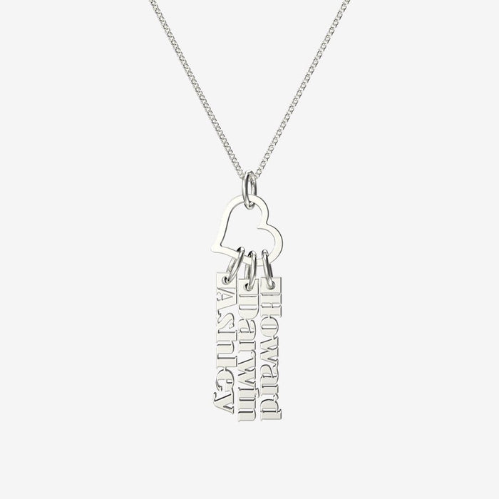 Christmas Gift Heart Rings Fashion Tag Bar Name Necklace Mom Necklace MelodyNecklace