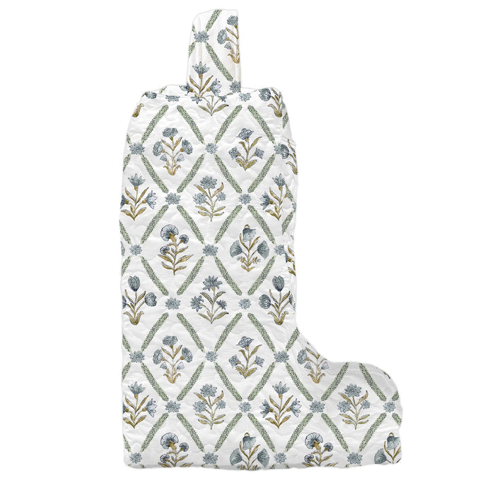 Henrietta Floral Blue Quilted Tall Boot Bag