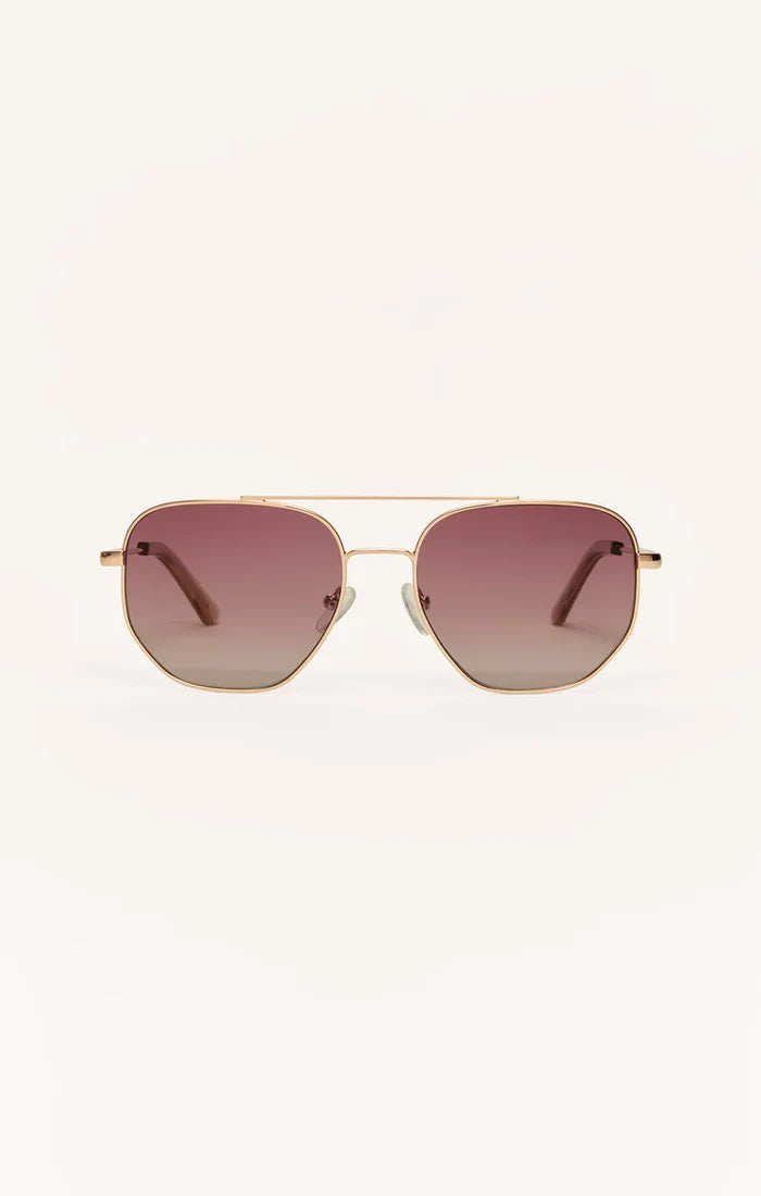 Highway Rose Gold - Gradient Polarized Sunglasses by Z Supply