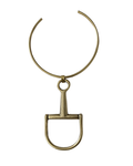 Isadora Yochi Silver Horse Bit Open Collar Necklace