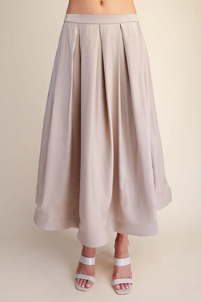 Josephine Pleated Midi Skirt