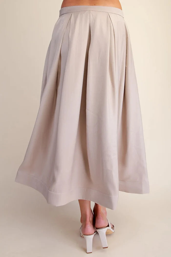 Josephine Pleated Midi Skirt