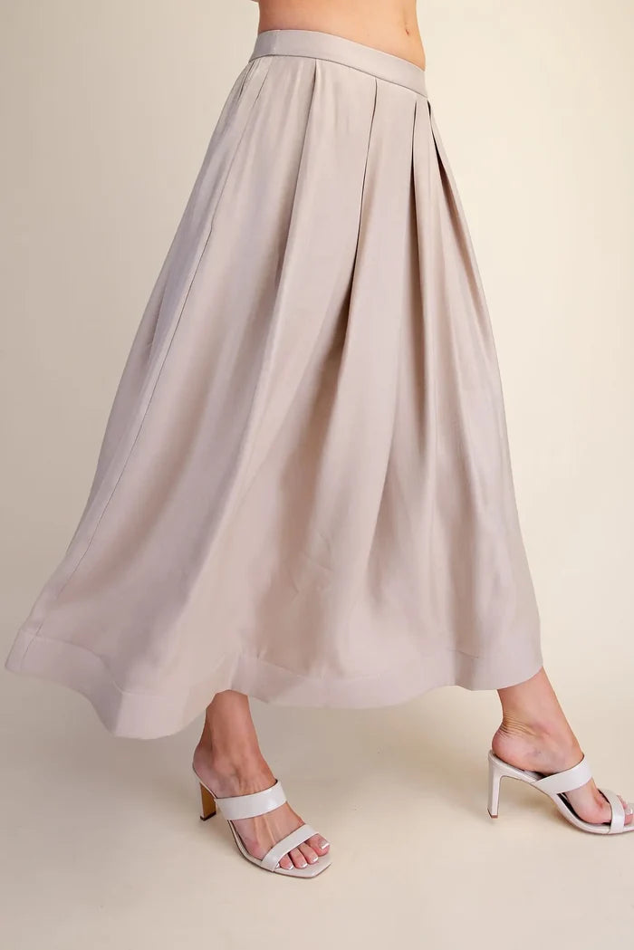 Josephine Pleated Midi Skirt