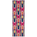Jude Geo Weave Bright Eco-Washable Rug Runner- 100% recycled content runner featuring a bright geo pattern.