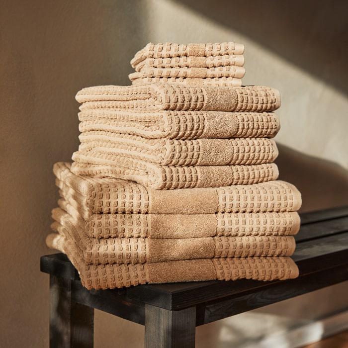 JUNA Check Bath Sheet, Sand