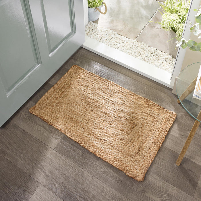 Jute Extra Natural Doormat- 100% Jute doormat featuring a plain woven design.