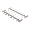 Hibachi Bars and Skewer set for kasai grill on white background.