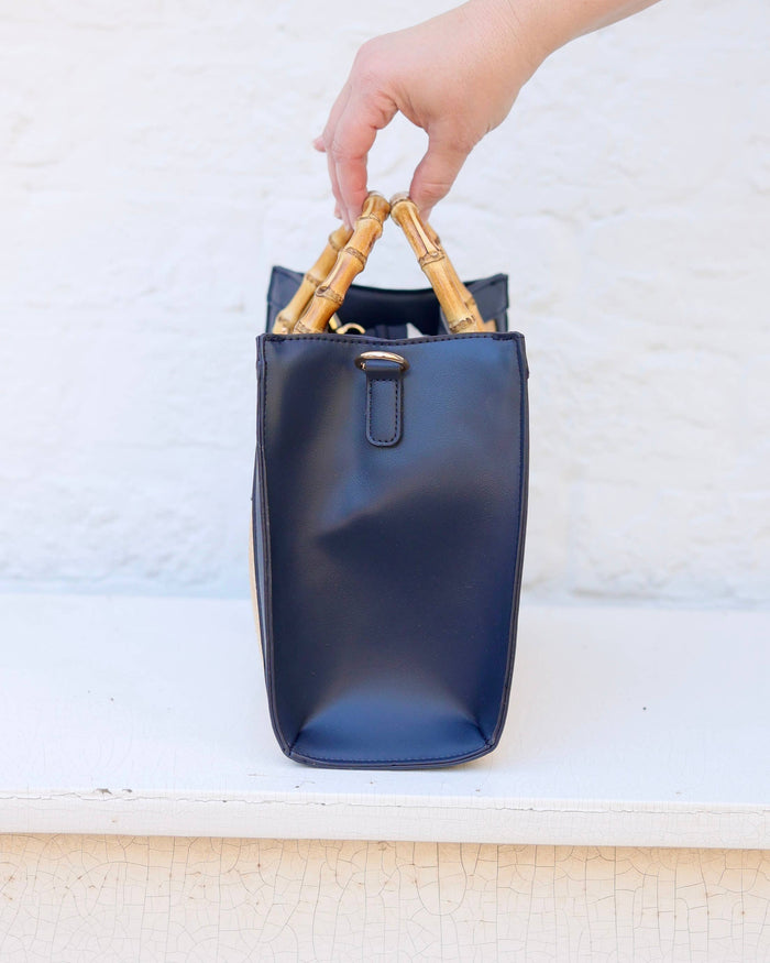 Kennedy Tote Natural- Navy