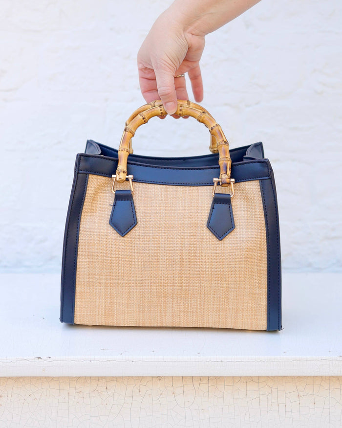 Kennedy Tote Natural- Navy