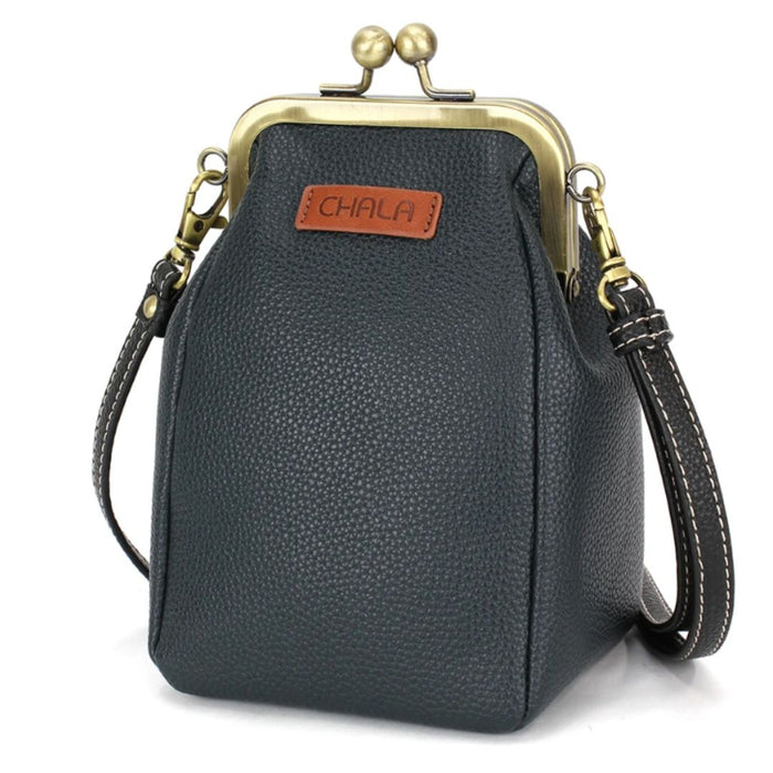 Kisslock Cellphone Crossbody - Blue Butterfly