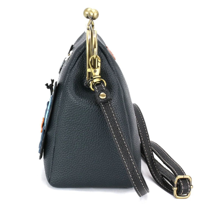 Kisslock Cellphone Crossbody - Blue Butterfly