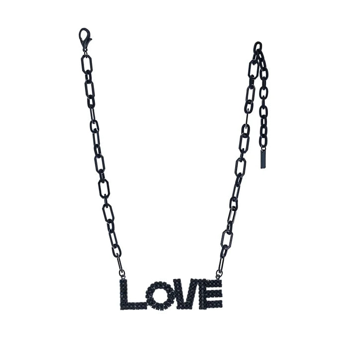 LA LA LOVE Necklace in Gunmetal & Jett