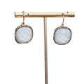 Lainey Square Stone Lever Back Earrings