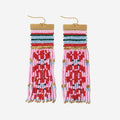 Lauren Nordic Holiday Beaded Fringe Earrings