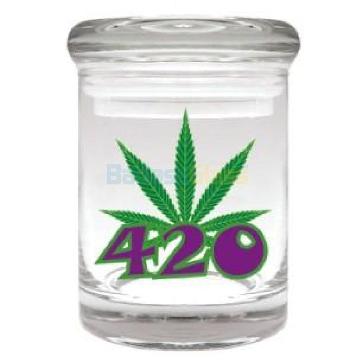 Leaf Printed Stash Jar for 1/8 oz