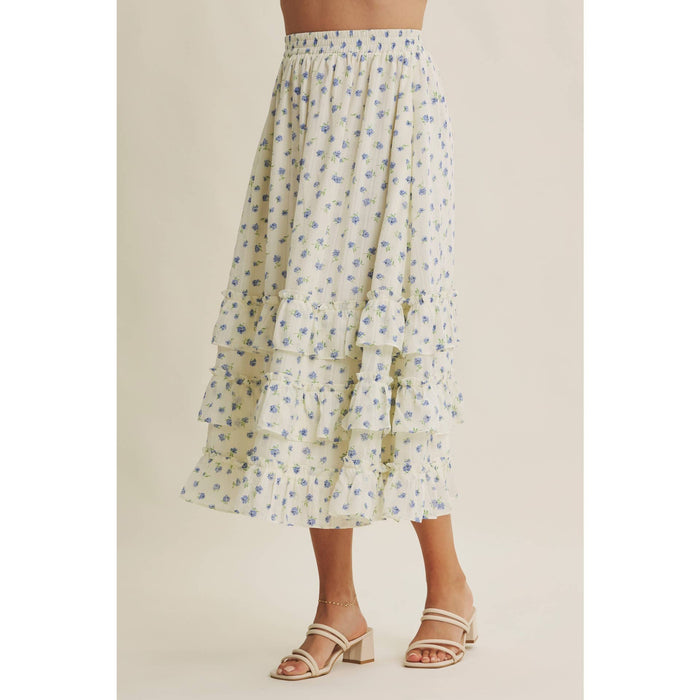 Lexley Floral Midi Tiered Skirt