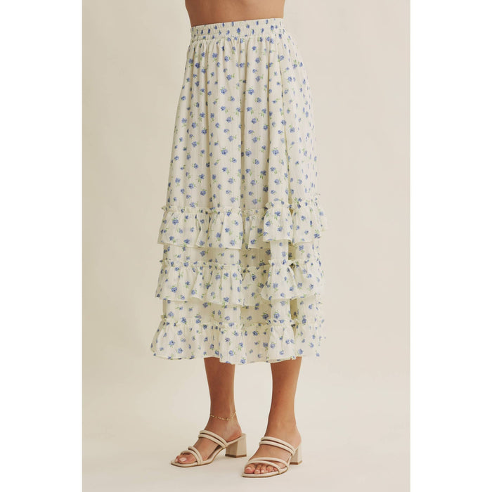 Lexley Floral Midi Tiered Skirt