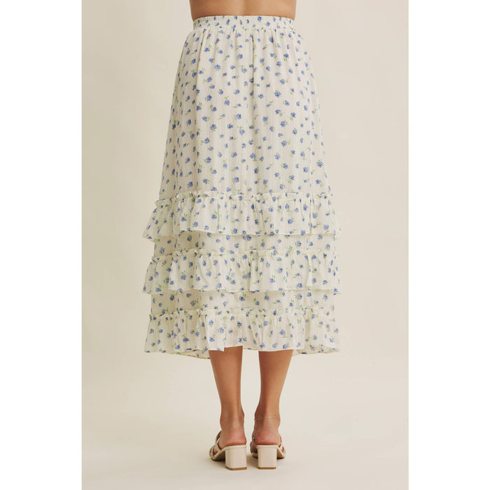 Lexley Floral Midi Tiered Skirt
